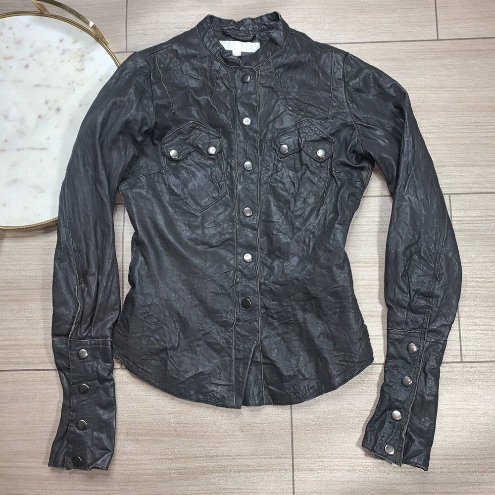 Allsaints Distressed Leather Jacket XS/0 Women’s